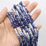 Sodalite Stone Faceted Beads Charms for Jewelry Making 4mm