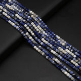 Sodalite Stone Faceted Beads Charms for Jewelry Making 4mm