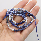 Sodalite Stone Faceted Beads Charms for Jewelry Making 4mm