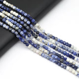 Sodalite Stone Faceted Beads Charms for Jewelry Making 4mm