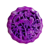 South African Shujilai Carved Royal Purple Happy Eyebrow Pendant