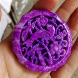 South African Shujilai Carved Royal Purple Happy Eyebrow Pendant