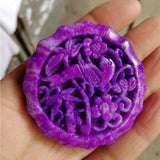 South African Shujilai Carved Royal Purple Happy Eyebrow Pendant