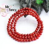 Natural South Red Agate 108 Buddhist Beads Bracelet Necklace