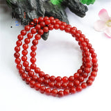Natural South Red Agate 108 Buddhist Beads Bracelet Necklace