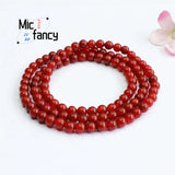 Natural South Red Agate 108 Buddhist Beads Bracelet Necklace