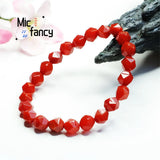 Natural South Red Agate Irregular Bead Bracelet Retro Style Jewelry Gift