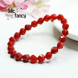 Natural South Red Agate Irregular Bead Bracelet Retro Style Jewelry Gift