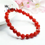 Natural South Red Agate Irregular Bead Bracelet Retro Style Jewelry Gift