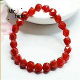 Natural South Red Agate Irregular Bead Bracelet Retro Style Jewelry Gift
