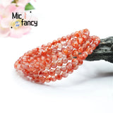 Natural South Red Agate Flame Pattern Bracelet Necklace Fine Jewelry