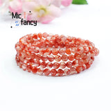 Natural South Red Agate Flame Pattern Bracelet Necklace Fine Jewelry