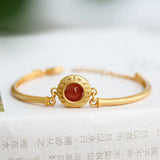 Natural South Red Agate S925 Sterling Silver Bracelet for Women
