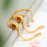 Natural South Red Agate S925 Sterling Silver Bracelet for Women