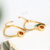 Natural South Red Agate S925 Sterling Silver Bracelet for Women