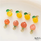 Natural South Red Peach Agate Sorbet Pendant DIY Jewelry