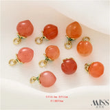 Natural South Red Peach Agate Sorbet Pendant DIY Jewelry