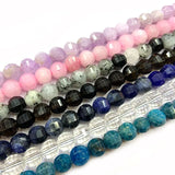 Faceted Natural Spodumene Apatite Sodalite Rutilated Rose Smoky Quartz Beads