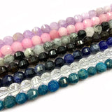 Faceted Natural Spodumene Apatite Sodalite Rutilated Rose Smoky Quartz Beads