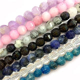 Faceted Natural Spodumene Apatite Sodalite Rutilated Rose Smoky Quartz Beads