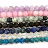 Faceted Natural Spodumene Apatite Sodalite Rutilated Rose Smoky Quartz Beads