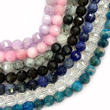 Faceted Natural Spodumene Apatite Sodalite Rutilated Rose Smoky Quartz Beads