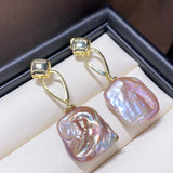 Baroque Pearl Earrings Court Style High Earrings
