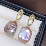 Baroque Pearl Earrings Court Style High Earrings