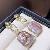 Baroque Pearl Earrings Court Style High Earrings