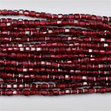 Natural Square Cube Red Garnet Beads 2-3mm Stone Spacer Beads