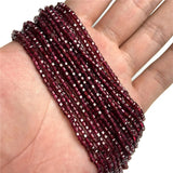 Natural Square Cube Red Garnet Beads 2-3mm Stone Spacer Beads