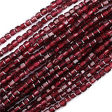 Natural Square Cube Red Garnet Beads 2-3mm Stone Spacer Beads