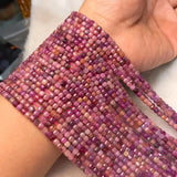 Natural Sri Lanka Ruby Cube Faceted Beads 3-3.5mm for Jewelry Making