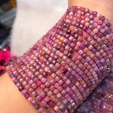 Natural Sri Lanka Ruby Cube Faceted Beads 3-3.5mm for Jewelry Making