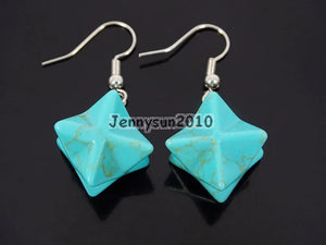 Green Turquoise Merkaba Pendant Earrings Set