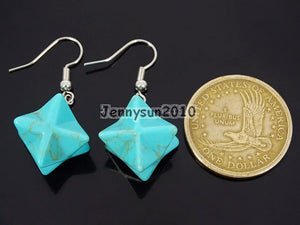 Green Turquoise Merkaba Pendant Earrings Set