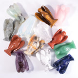 1.5" Natural Stone Crystal Angel Ornaments - Rose Quartz Amethyst Carving Crafts