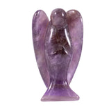 1.5" Natural Stone Crystal Angel Ornaments - Rose Quartz Amethyst Carving Crafts