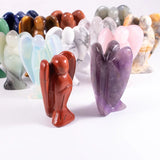 1.5" Natural Stone Crystal Angel Ornaments - Rose Quartz Amethyst Carving Crafts