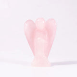 1.5" Natural Stone Crystal Angel Ornaments - Rose Quartz Amethyst Carving Crafts