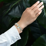 Jadeite Jade Double Circle Bracelet with Buckle Pendant