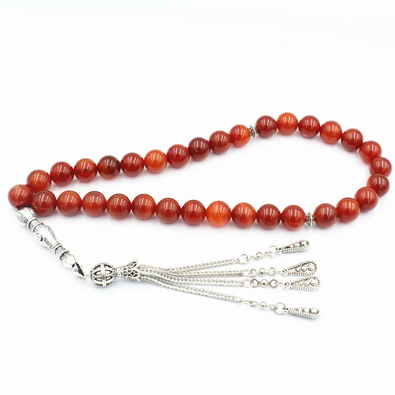 Natural Stone 10Mm Rosary Tasbih 33 Beads Prayer Misbaha Tasbeeh Allah Muhammad