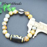 Dragon Veins Agates Bead Tibetan Dzi Bracelet 10mm Natural Stone