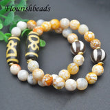 Dragon Veins Agates Bead Tibetan Dzi Bracelet 10mm Natural Stone