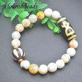 Dragon Veins Agates Bead Tibetan Dzi Bracelet 10mm Natural Stone
