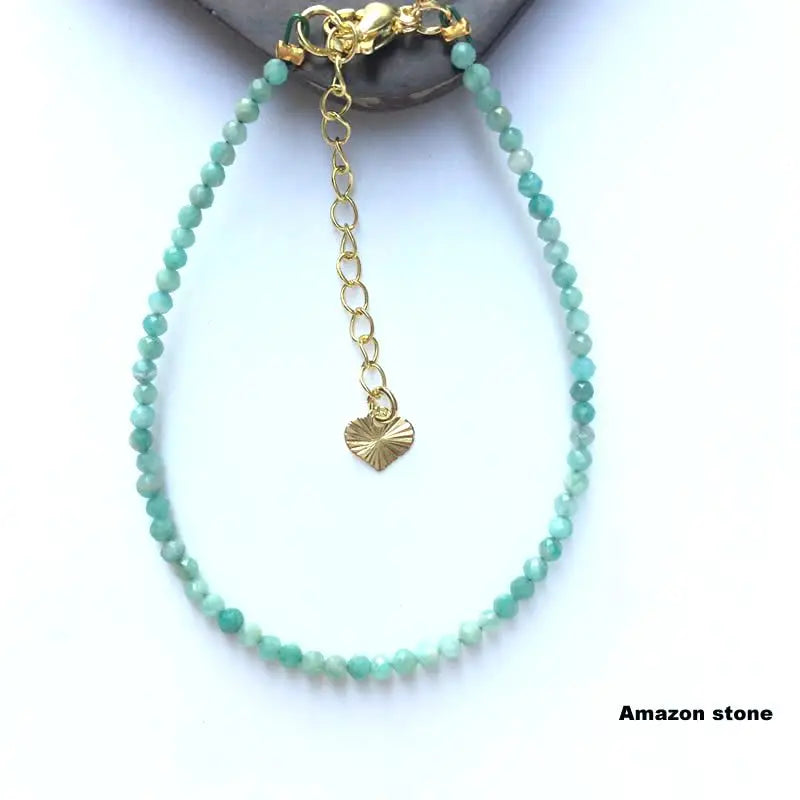 Natural Stone Agate Crystal Zircon Mini Beads Bracelet Couple Jewelry Gift