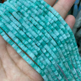 2*4mm Red Green Chalcedony Cylinder Spacer Beads