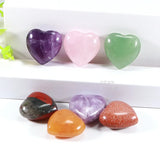Natural Stone 20*9mm Heart Statue Amethysts Quartz Healing Crystal
