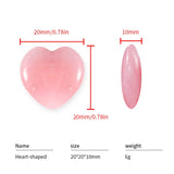 20mm Heart Rose Quartz Crystal Gemstone Reiki Home Decoration