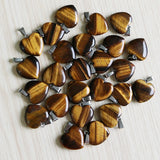 Tiger Eye Necklace Pendants Crystal Heart Beads